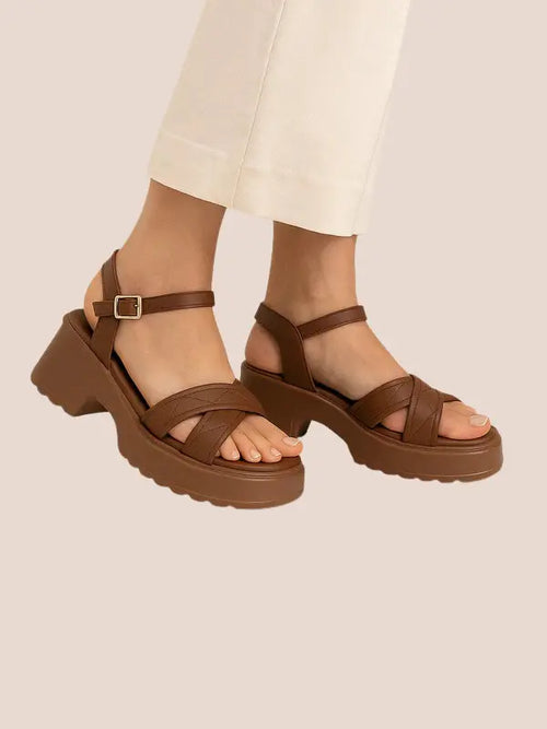 fashionable women wedge heels comfort sole stylish design footwear.