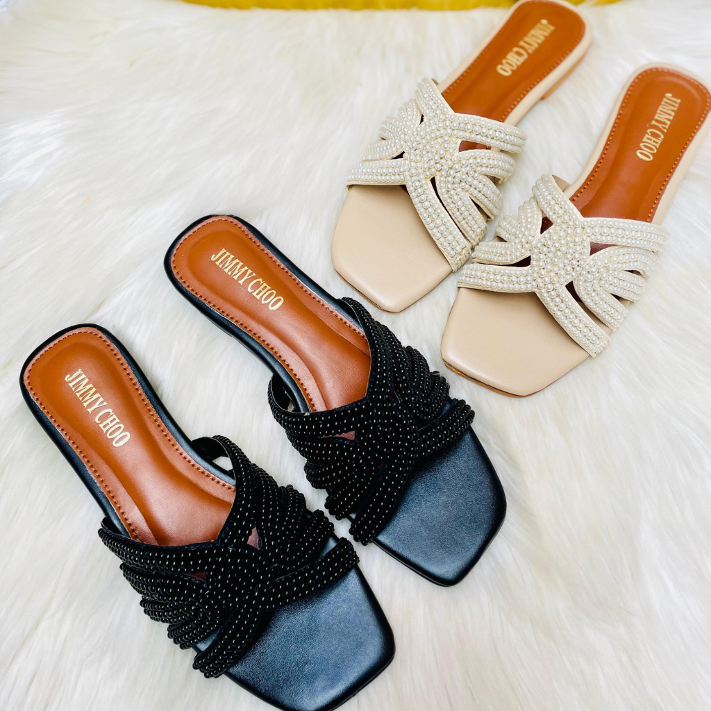 Luxury Pearl Flat Slippers