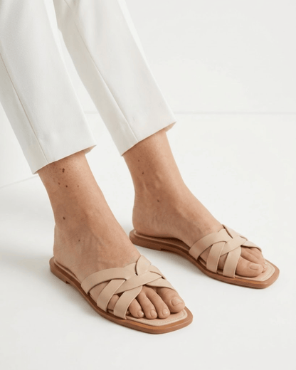 Beige Braided Flat