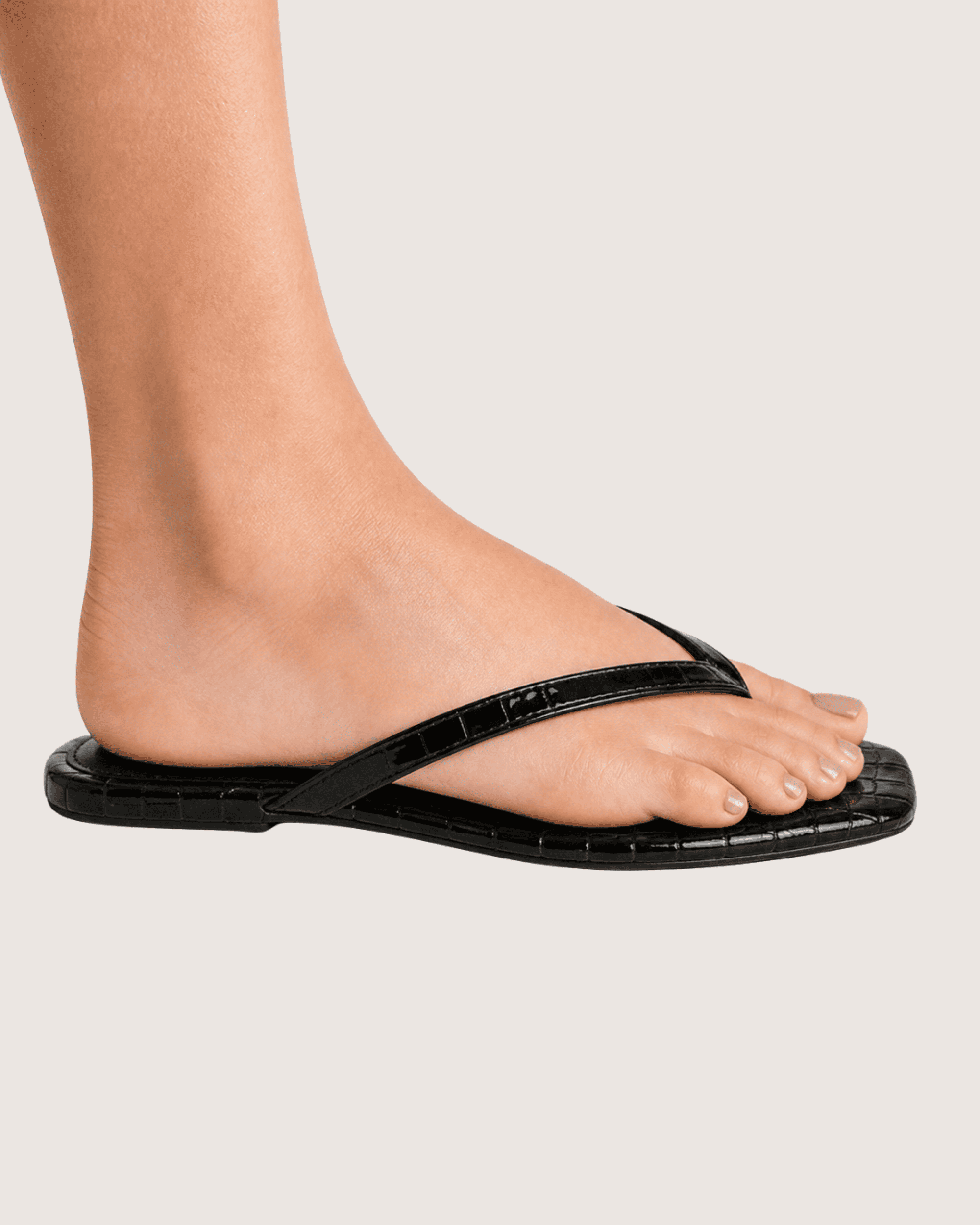 Black Croc Glam Flat Malveris