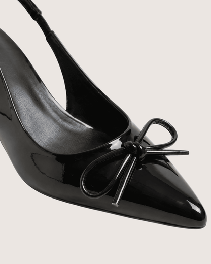 Black Dira Slingback Bow Pumps