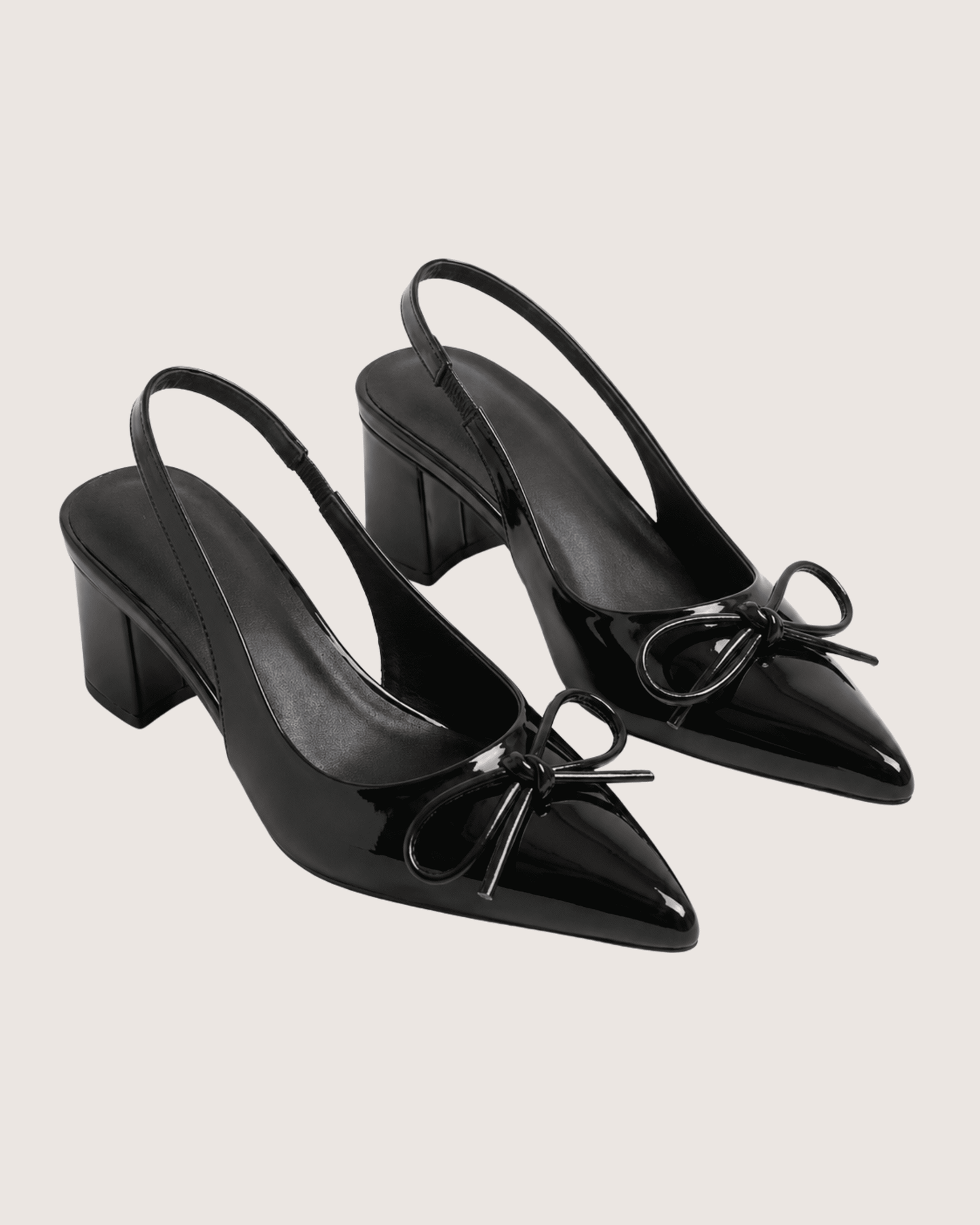 Black Dira Slingback Bow Pumps