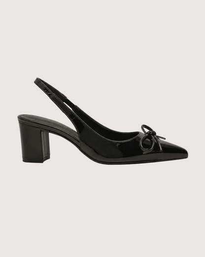 Black Dira Slingback Bow Pumps
