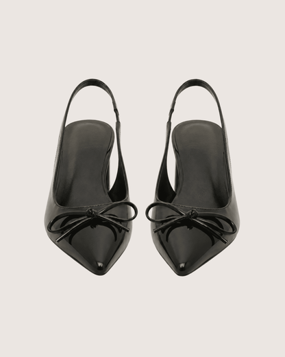 Black Dira Slingback Bow Pumps