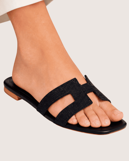 Black Rhine Stone Flat Malveris