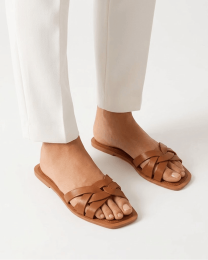 Brown Braided Flat