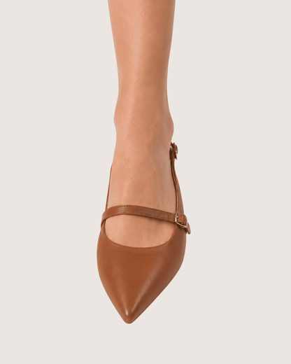Brown Grace Slingback Pointed Mule