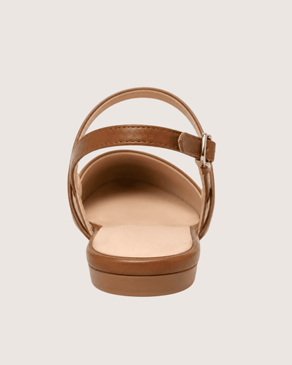 Brown Grace Slingback Pointed Mule