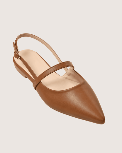Brown Grace Slingback Pointed Mule
