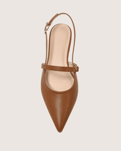 Brown Grace Slingback Pointed Mule