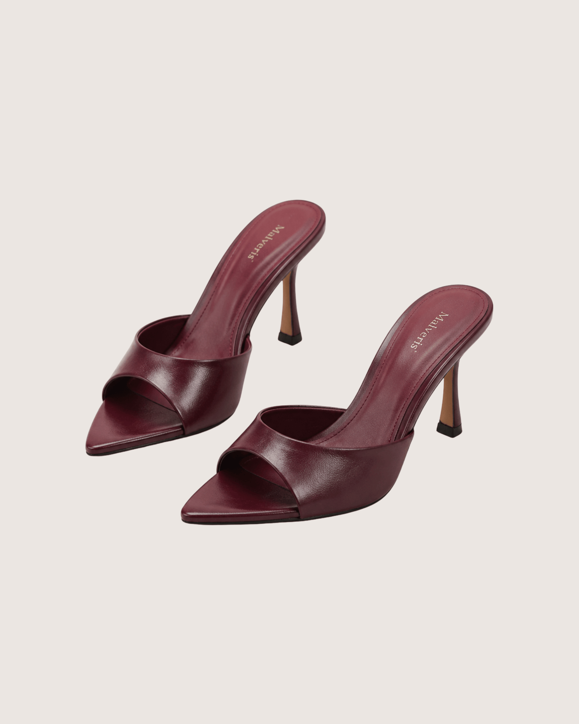 burgundy pointed toe slingback heels for women elegant multi strap formal and party shoes.