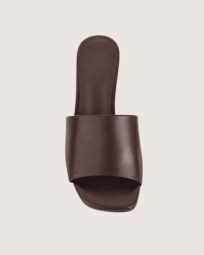Dark Brown Mid Heel Mule