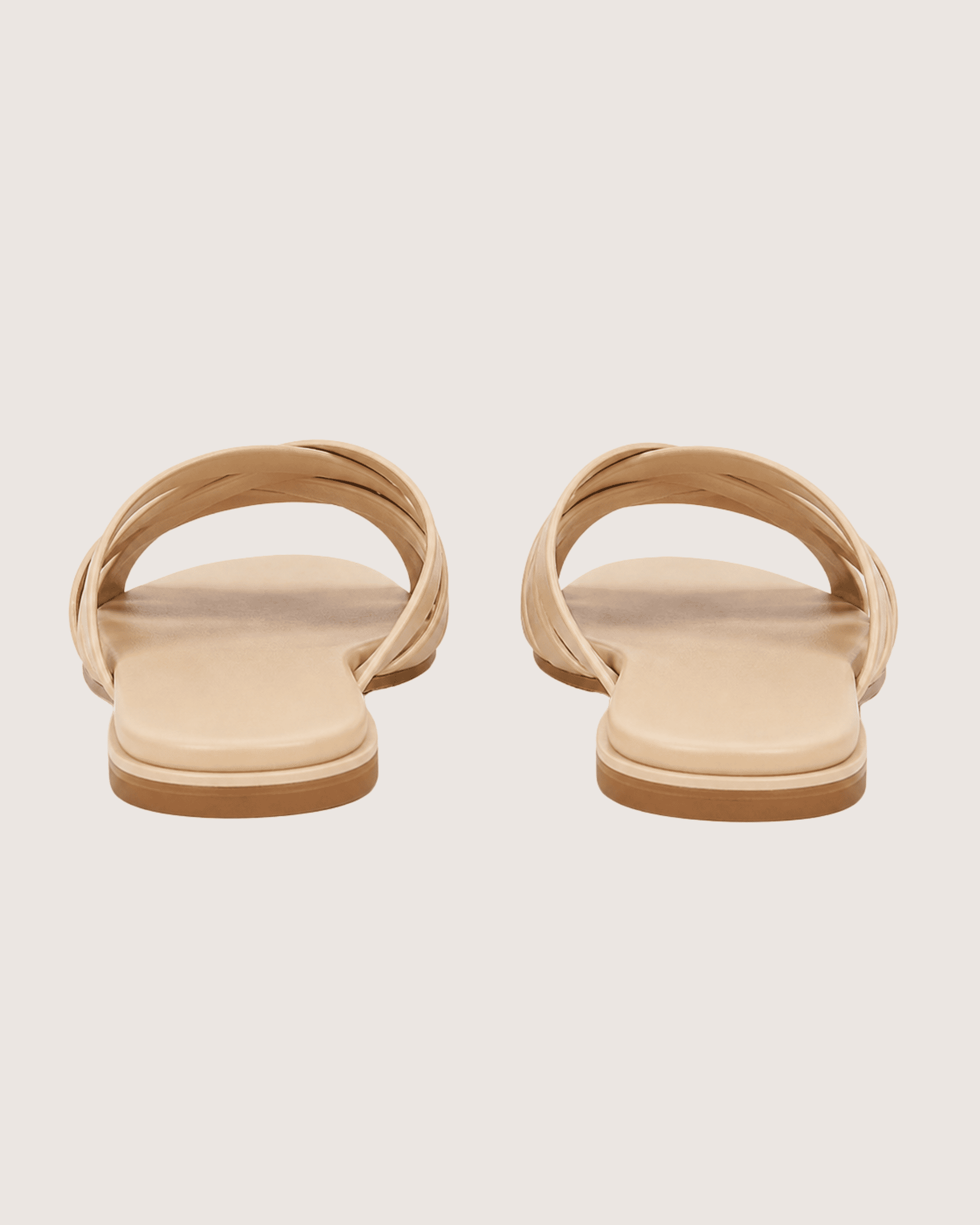 Elegant Beige Cross Strap Flat Malveris
