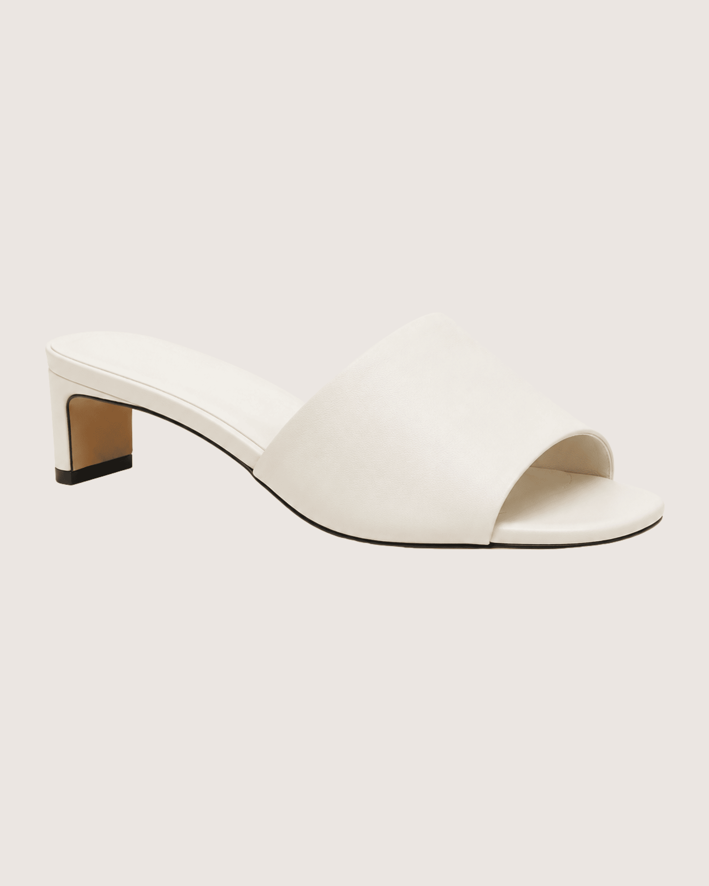 Ivory Mid Heel Mule