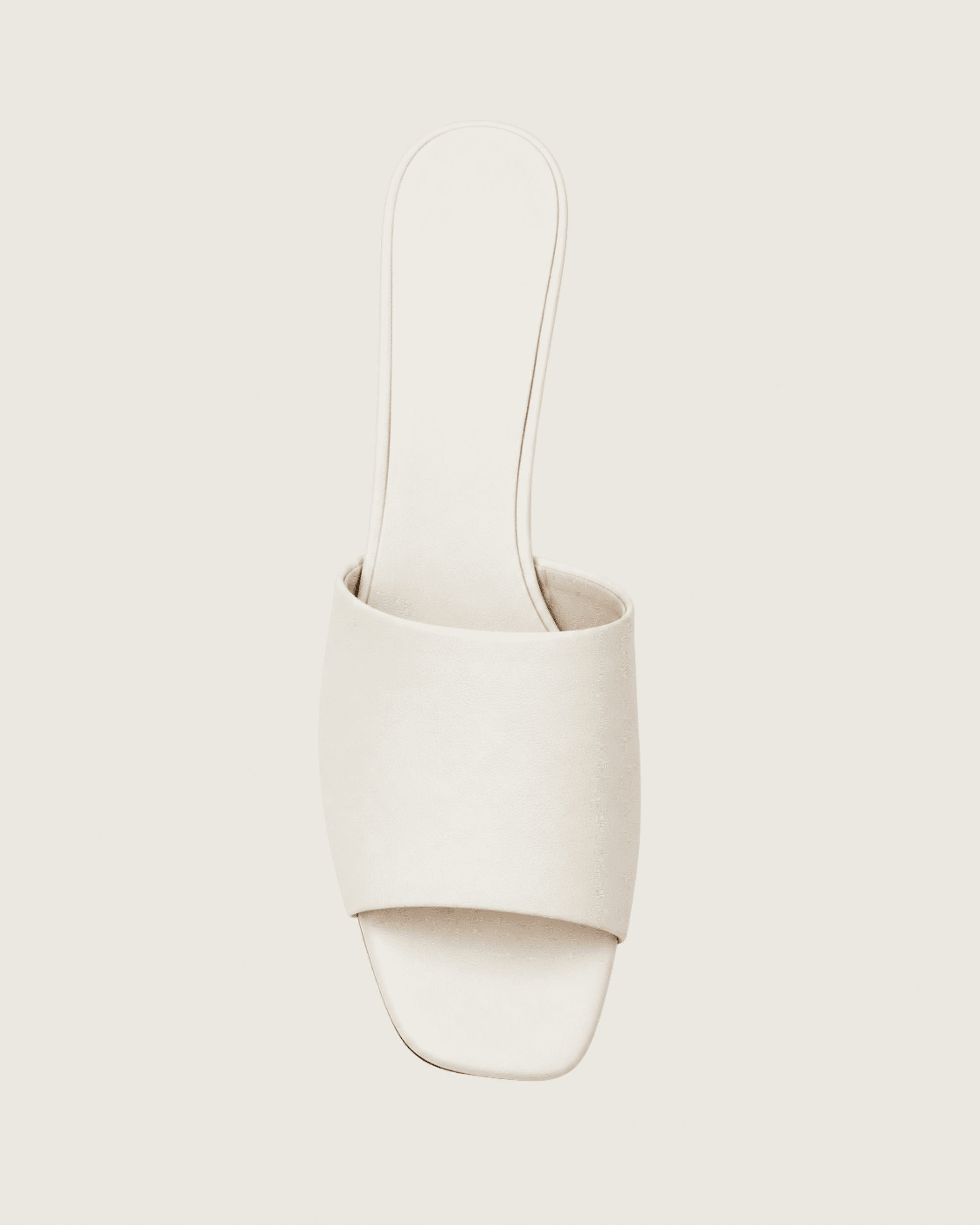 Ivory Mid Heel Mule