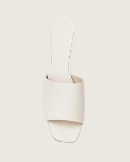 Ivory Mid Heel Mule