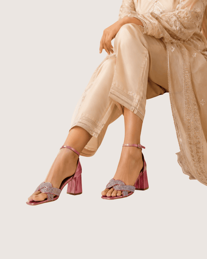Lustra Knot Metallic Pink Heel