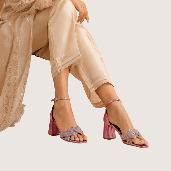 Lustra Knot Metallic Pink Heel