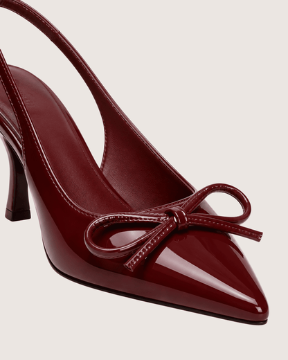 Maroon Dira Slingback Bow Pumps