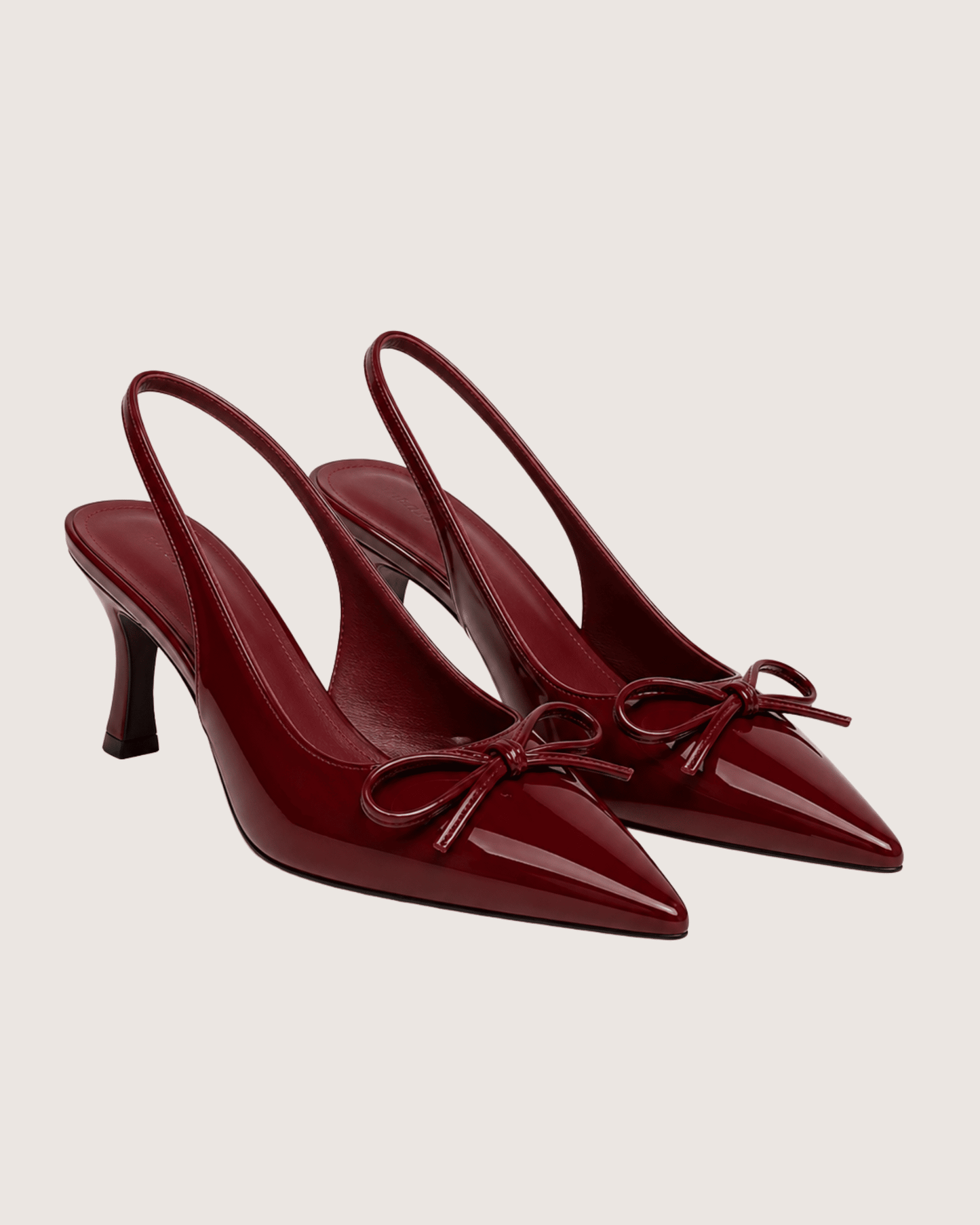 Maroon Dira Slingback Bow Pumps