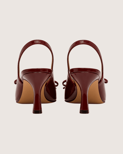 Maroon Dira Slingback Bow Pumps