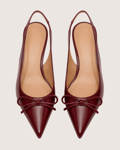 Maroon Dira Slingback Bow Pumps