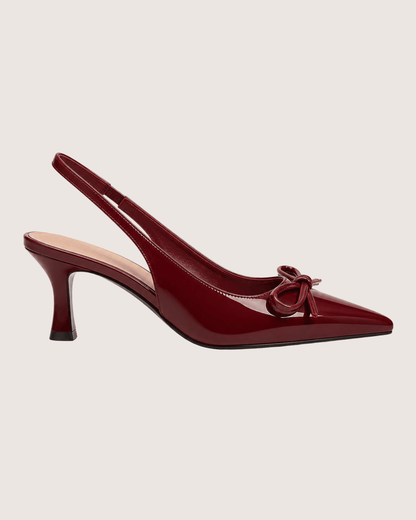 Maroon Dira Slingback Bow Pumps