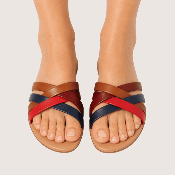 Multicolor Strappy Flat Sandals
