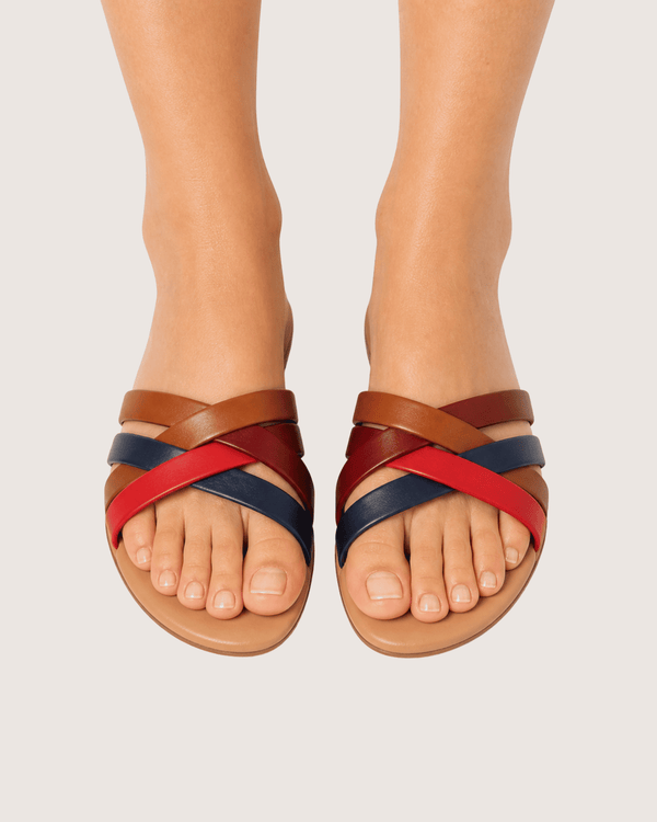 Multicolor Strappy Flat