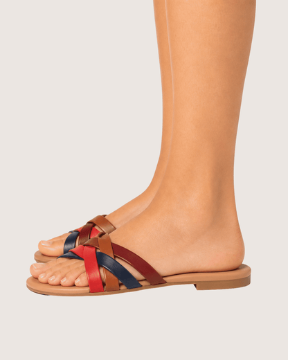 Multicolor Strappy Flat Sandals Malveris