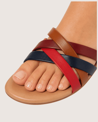 Multicolor Strappy Flat Sandals Malveris