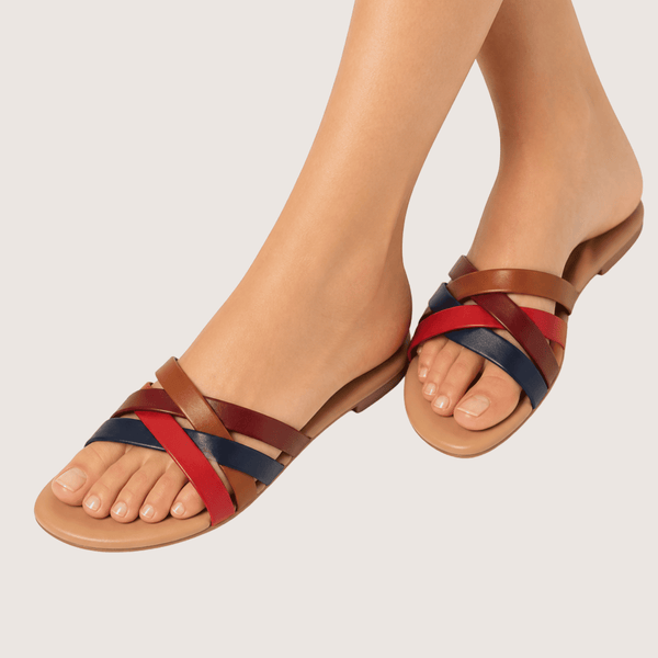 Multicolor Strappy Flat Sandals