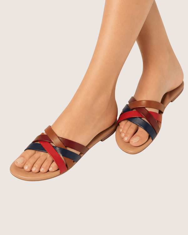 Multicolor Strappy Flat