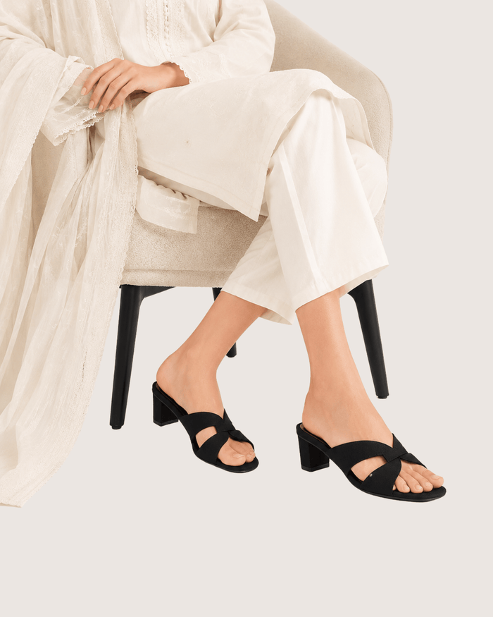 Velina Black Block Heels