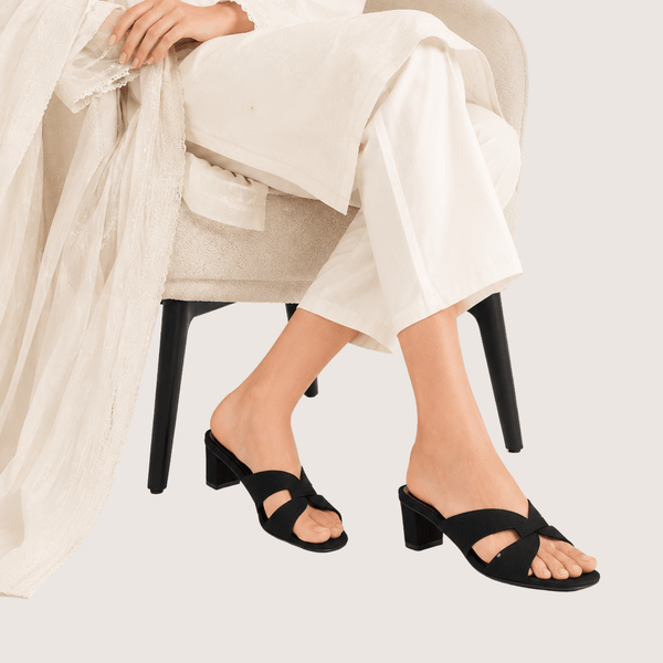 Velina Black Block Heels