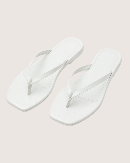 White Croc Glam Flat Malveris